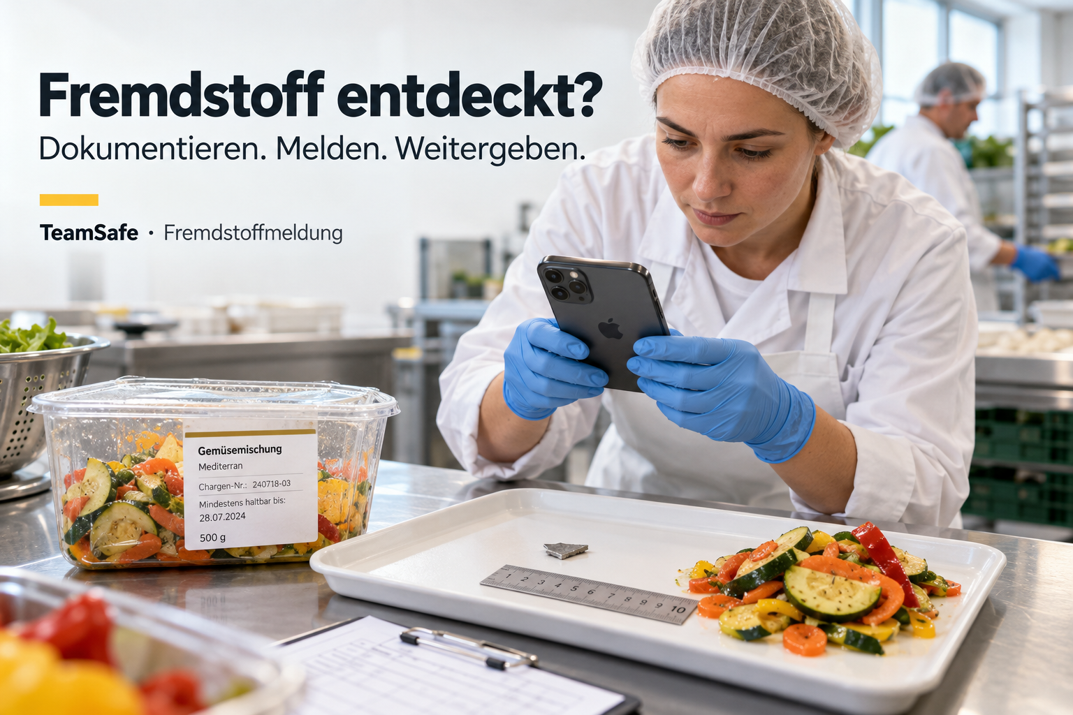 TeamSafe Fremdstoffmeldung – Produktansicht